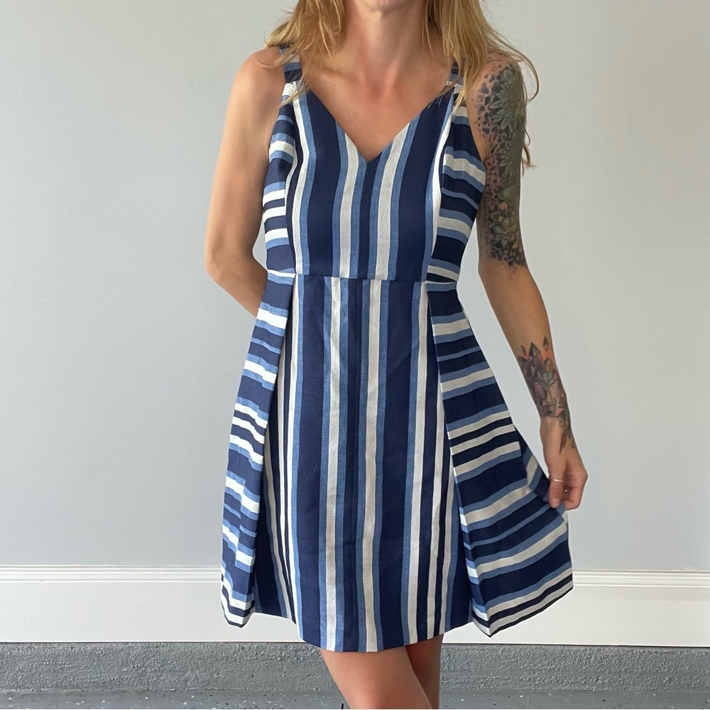 BCBGeneration Blue Striped Mini Dress